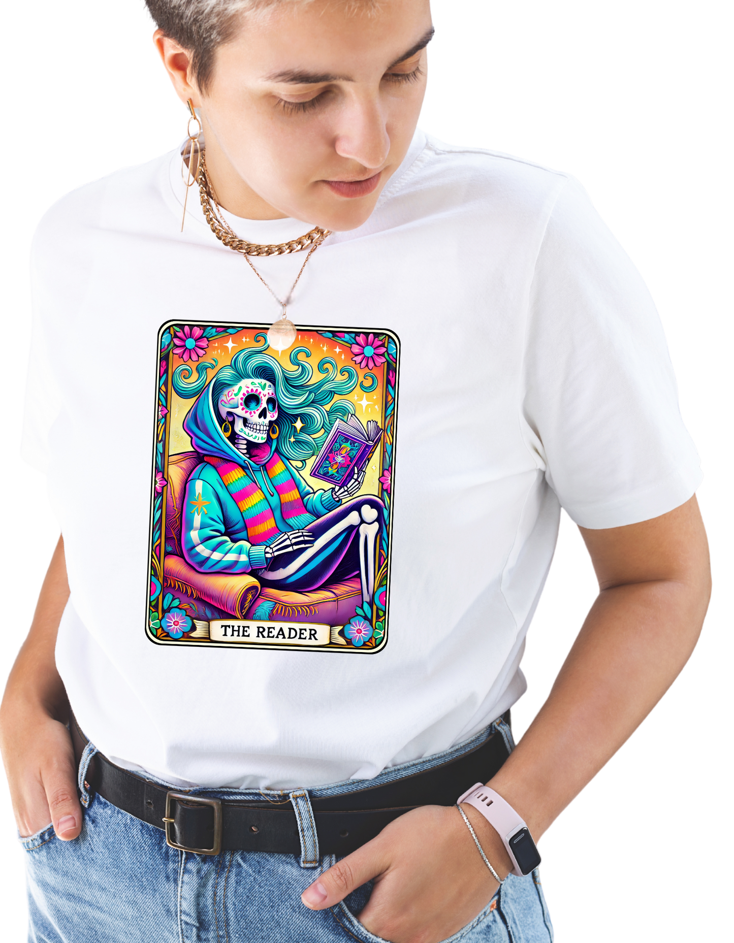 The Reader Skeleton – Cosy Hoodie Edition | Gothic Book Lover T-Shirt
