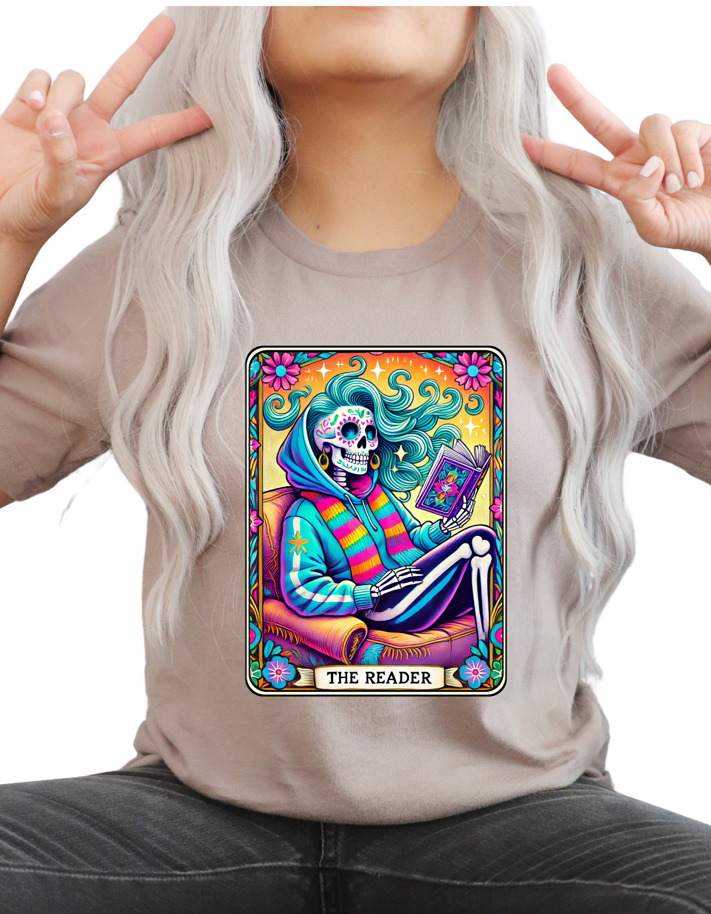 The Reader Skeleton – Cosy Hoodie Edition | Gothic Book Lover T-Shirt