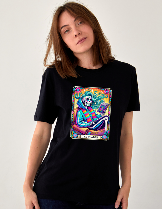 The Reader Skeleton – Cosy Hoodie Edition | Gothic Book Lover T-Shirt