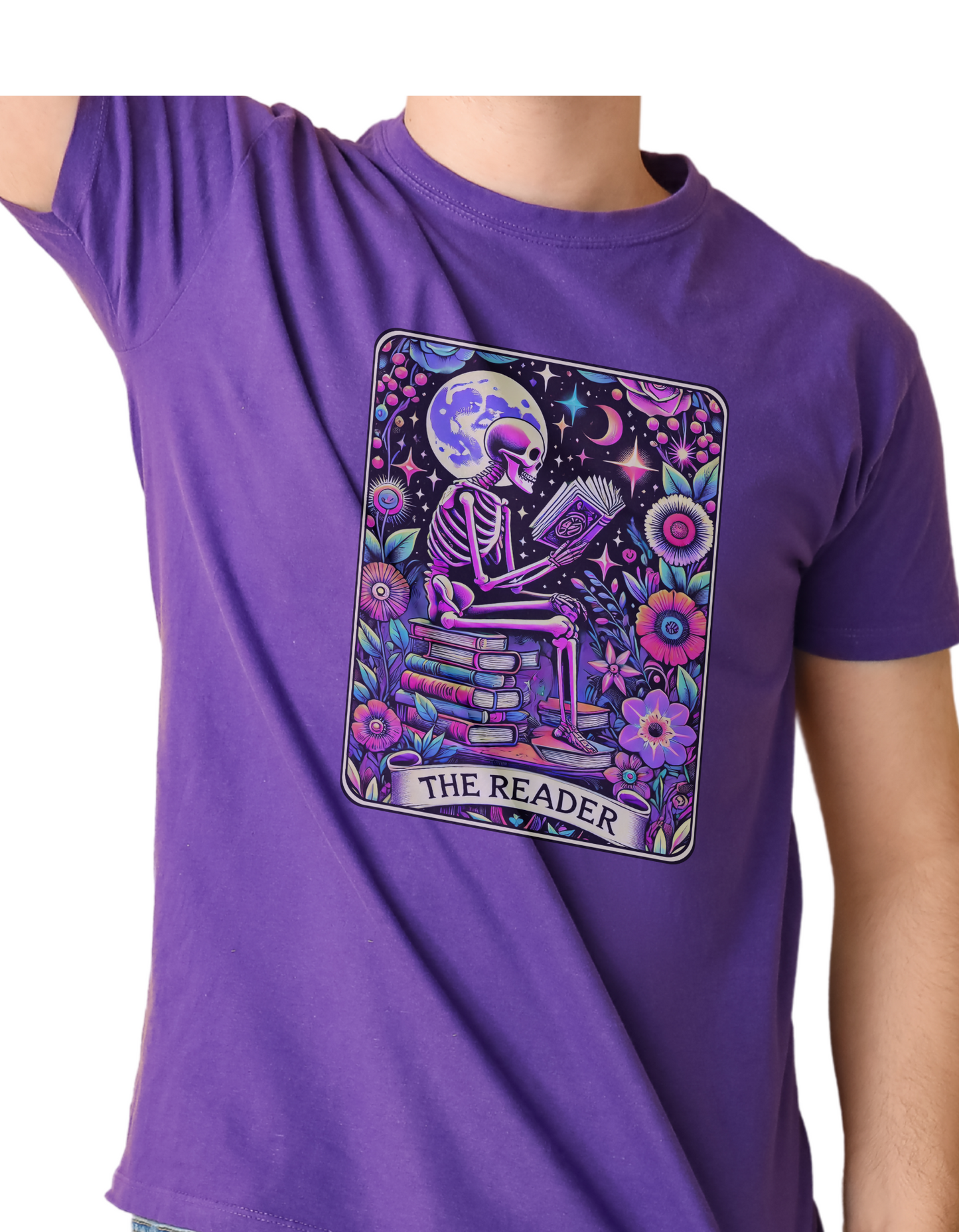 The Reader Moonlight Edition – Skeleton Book Lover T-Shirt