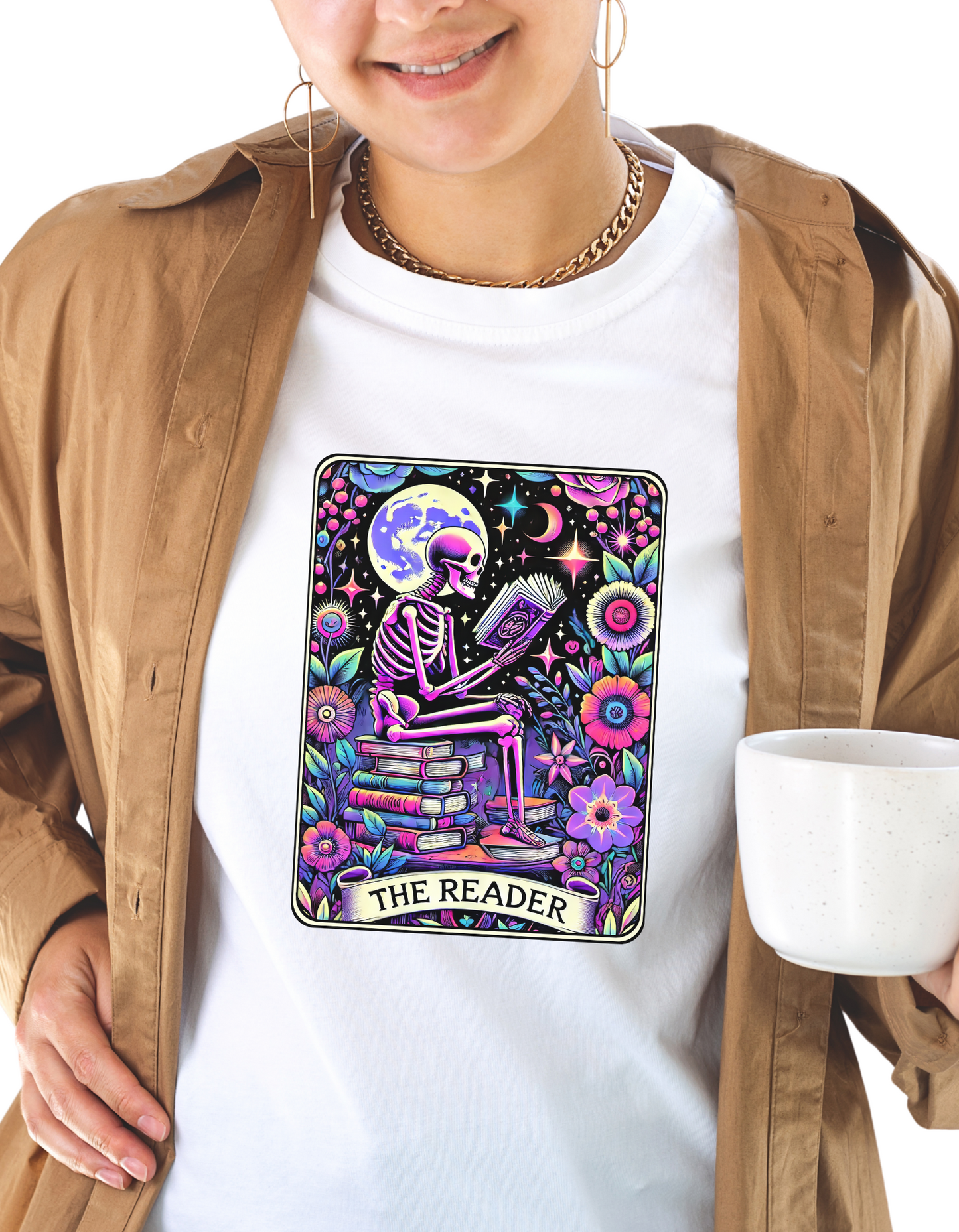 The Reader Moonlight Edition – Skeleton Book Lover T-Shirt