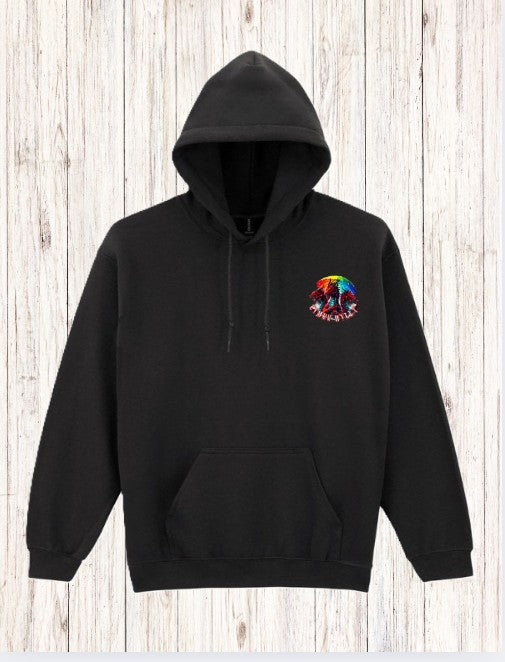 Cymru Wyllt Dragon Hoodie – Welsh Fantasy Hoodie – Rainbow Mythical Hoodie – Hiraeth Quote Unisex Sweatshirt – Welsh Gift