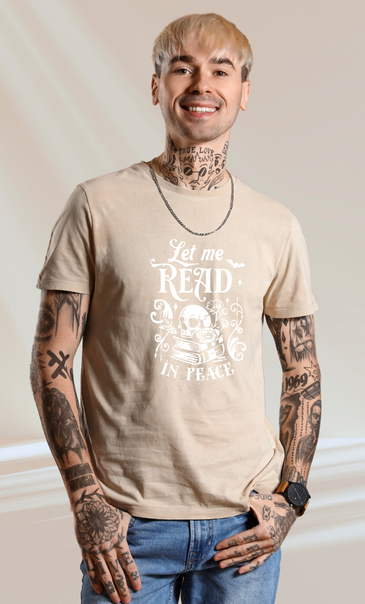 Let Me Read in Peace Tee – Gothic Book Lover Shirt