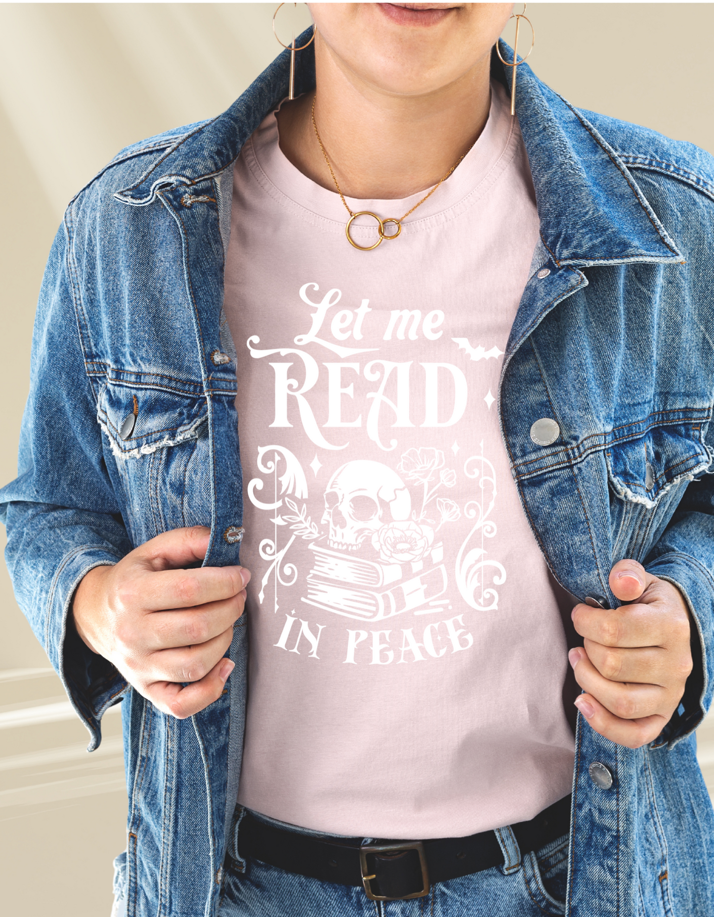 Let Me Read in Peace Tee – Gothic Book Lover Shirt