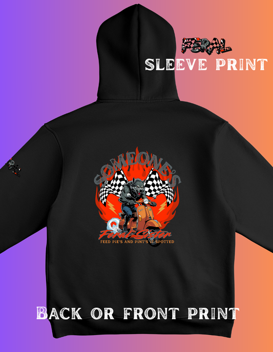 Someone’s Feral Sister Hoodie – Flames Funny Werewolf Scooter Graphic Hoodie| Feral Flames collection