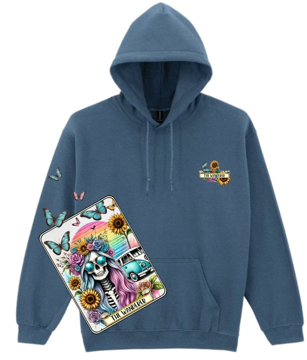 The Wanderer Hoodie | Skeleton Tarot Vanlife Design | Unisex Fit
