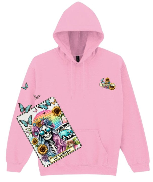The Wanderer Hoodie | Skeleton Tarot Vanlife Design | Unisex Fit