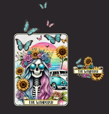 The Wanderer Hoodie | Skeleton Tarot Vanlife Design | Unisex Fit