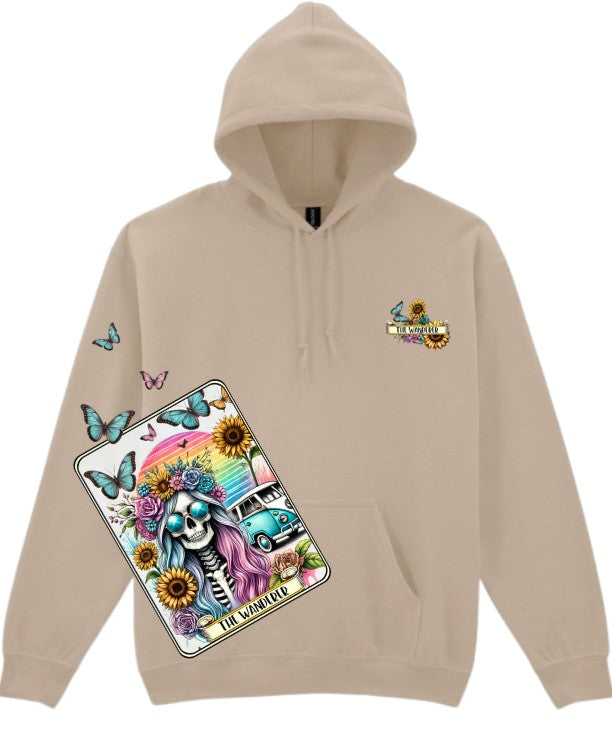 The Wanderer Hoodie | Skeleton Tarot Vanlife Design | Unisex Fit