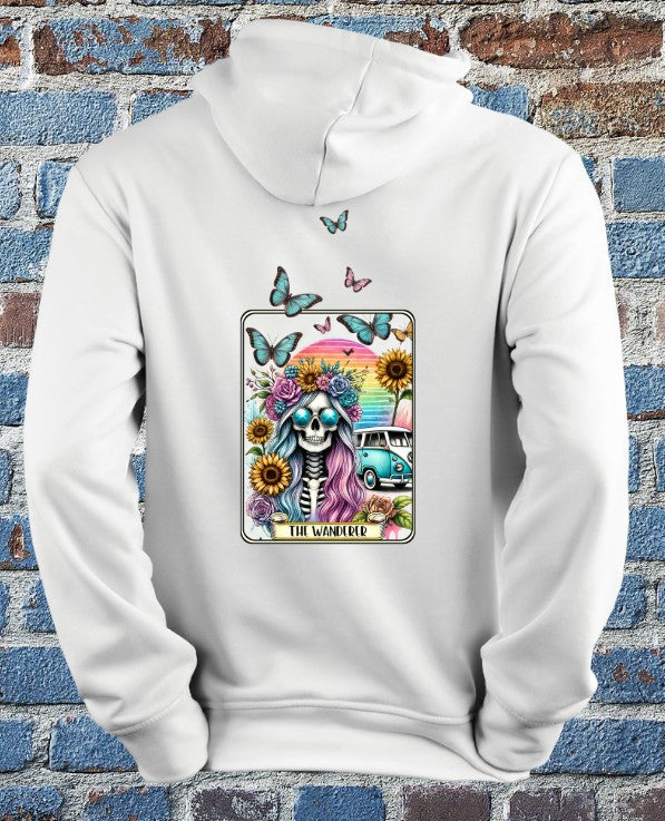 The Wanderer Hoodie | Skeleton Tarot Vanlife Design | Unisex Fit
