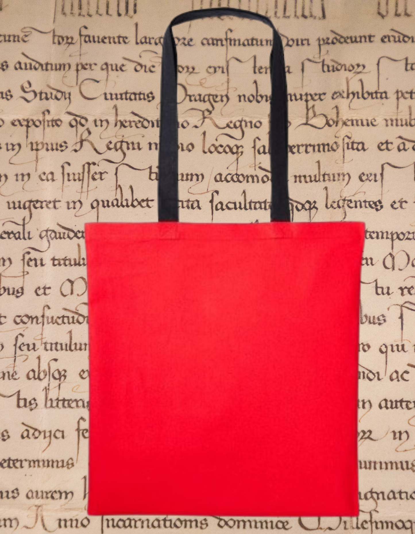 “Book Dragon” Tote Bag – Red & Black Handles | Cute Fantasy Tote for Book Lovers | Dragon Bookish Gift | Reader Humour Bag