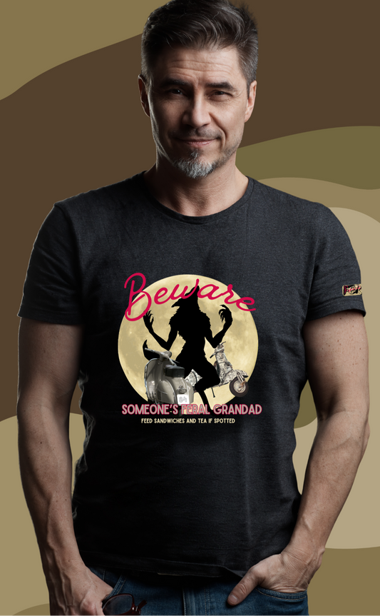 Feral Grandad/Grandma Werewolf T-Shirt – Funny Scooter Tee for Grandads/Grandmas | Feral Moon Collection