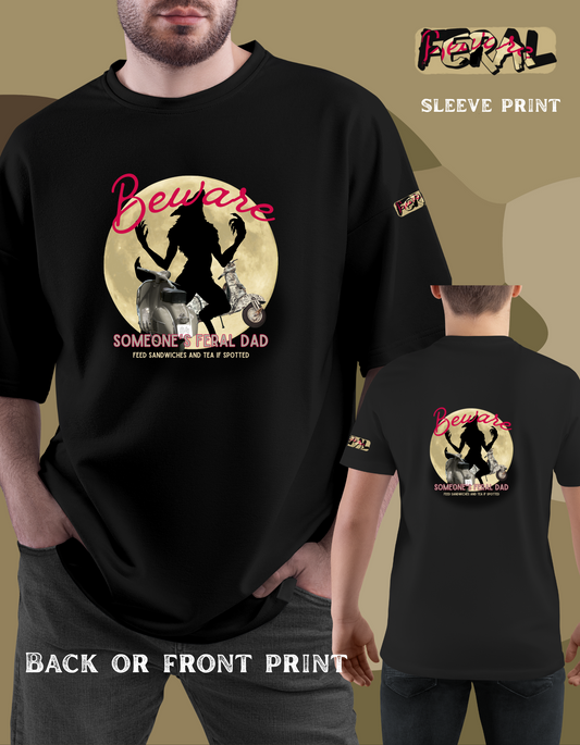 Feral Dad Werewolf T-Shirt – Funny Scooter Tee for Dads | Feral Moon Collection