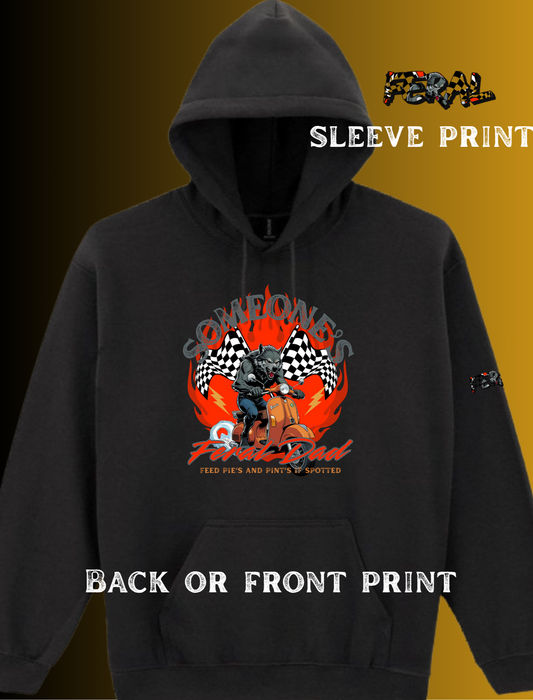 Someone’s Feral Flame's Dad Hoodie – Funny Werewolf Scooter Graphic Hoodie | Feral Flames collection