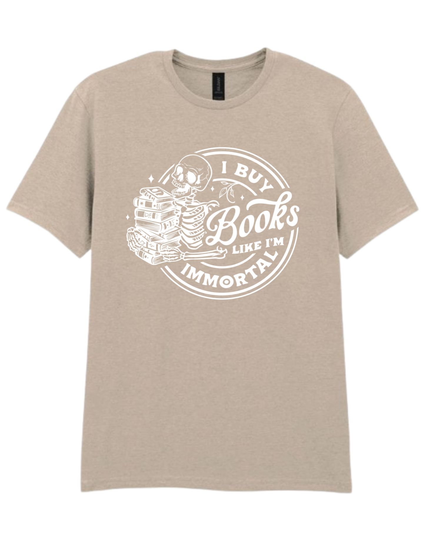 I Buy Books Like I’m Immortal T-shirt – Gothic Skull  – Bookish Gift for Readers