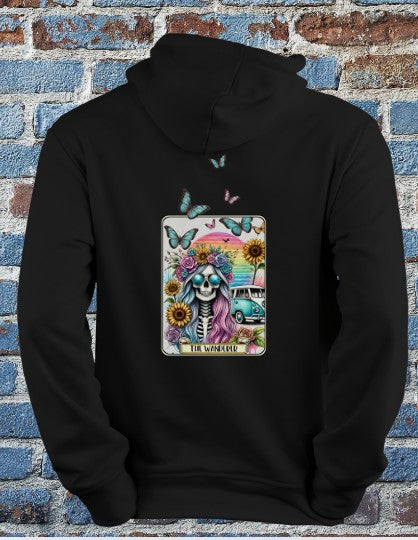 The Wanderer Hoodie | Skeleton Tarot Vanlife Design | Unisex Fit